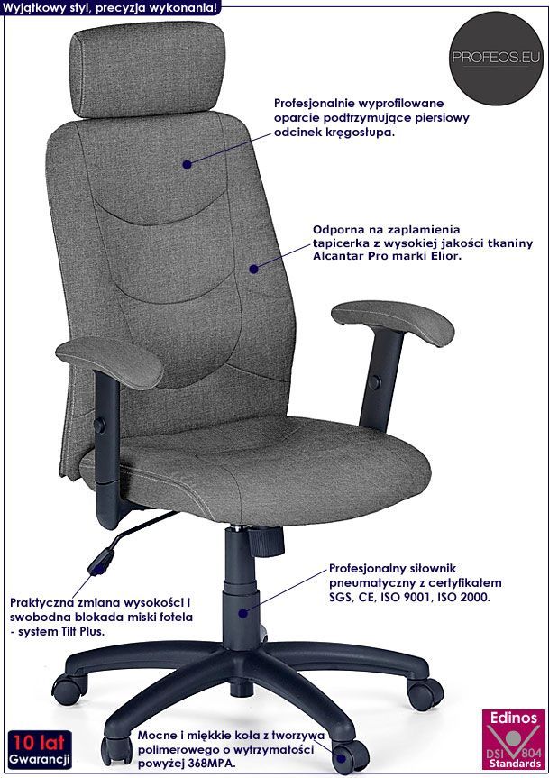 фото Офісне крісло Profeos Stellar 2X Попелясте