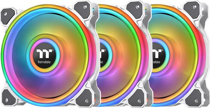 Wentylator Thermaltake Riing Quad 14 RGB 3-pack + Hub Białe (CL-F101-PL14SW-A)