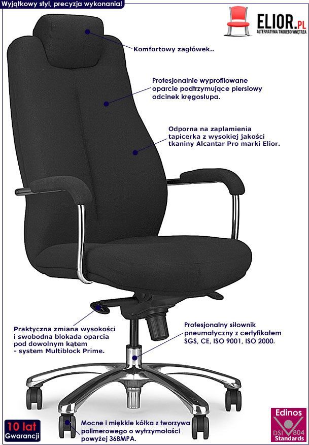 фото Офісне крісло Elior Verbis Black