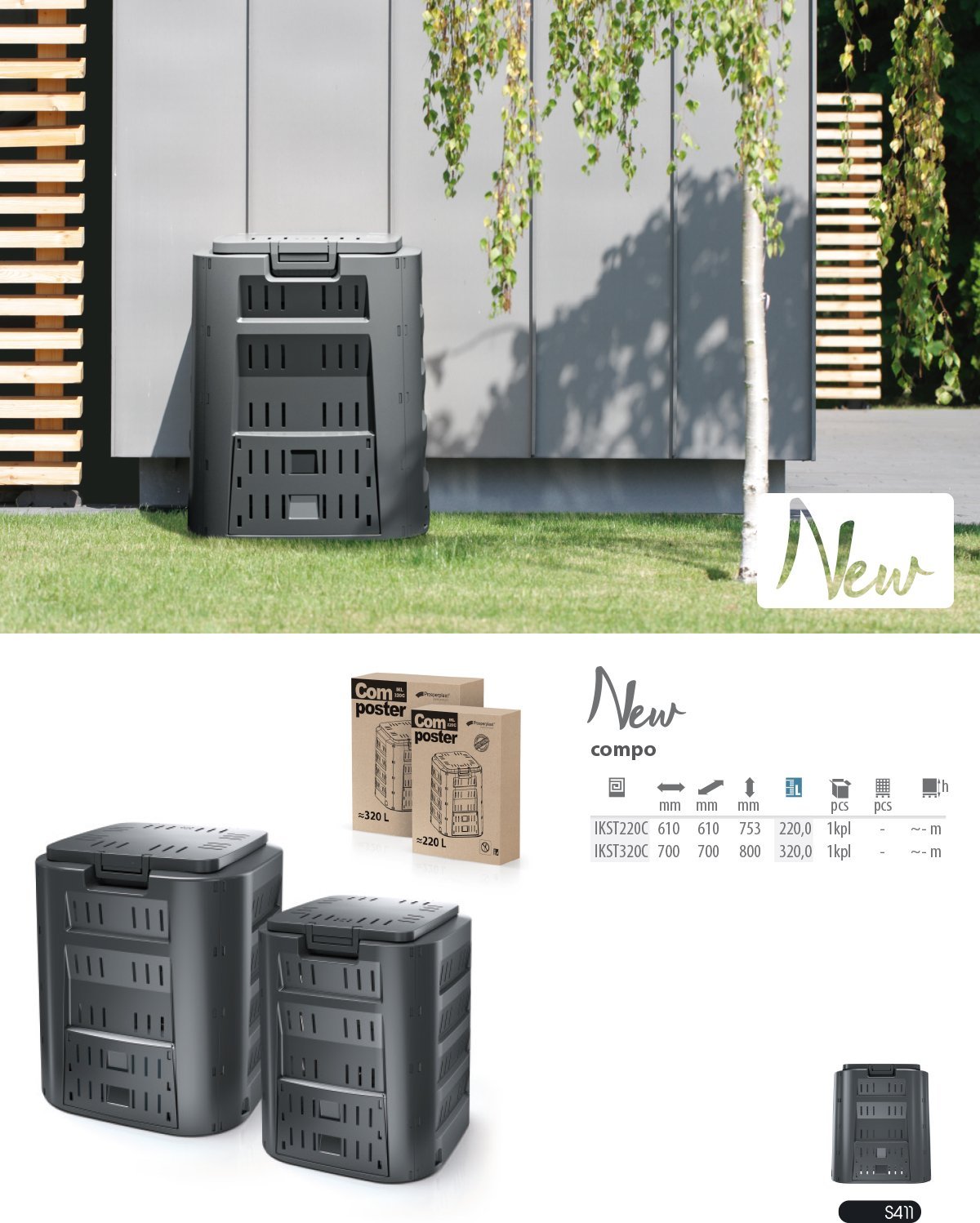 фото Компостер Prosperplast CompoGreen Gray 320L (IKST320C)