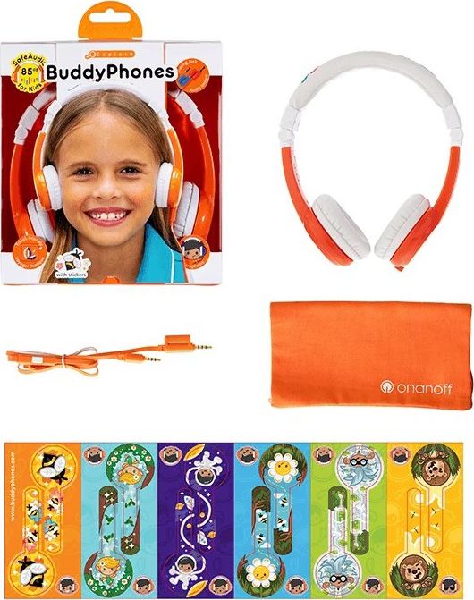 фото Навушники з мікрофоном BuddyPhones Explore Orange (BP-EX-FD-ORANGE-01-K)