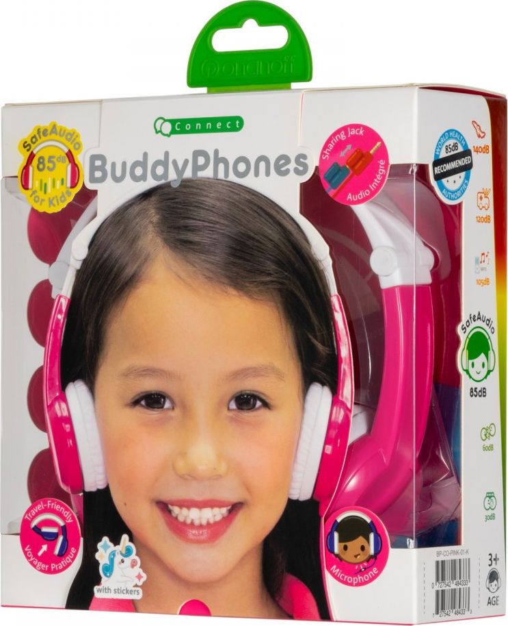 фото Навушники без мікрофону BuddyPhones Connect Pink (BP-CO-PINK-01-K)