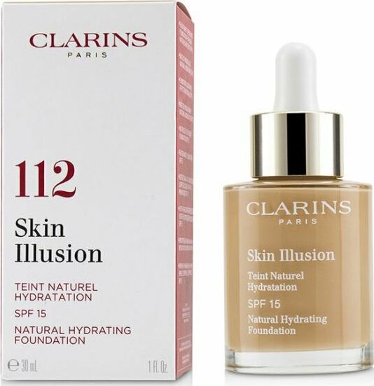 Clarins Skin Illusion Natural Hydrating Foundation Spf 15 112 Amber 30ml