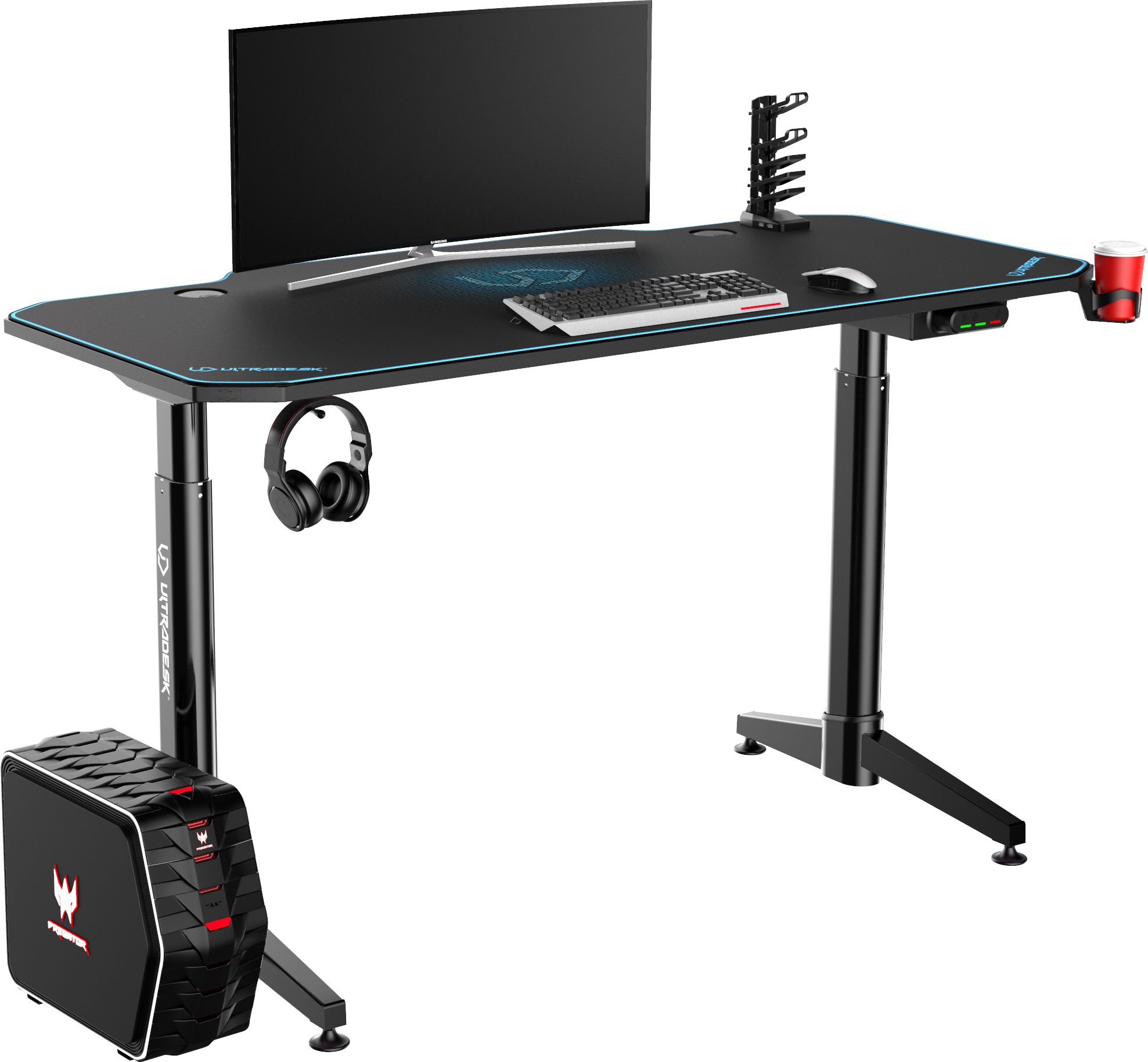 фото Геймерський ігровий стіл Ultradesk Level Black (UDESK-LVA-BL)