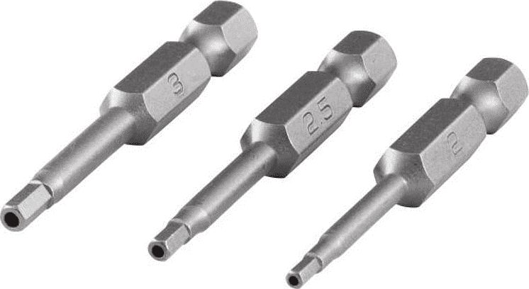 Wolfcraft bit 6-kątny z otworem 2, 2.5, 3, 50 mm, 3 sztuki (WF1263000)