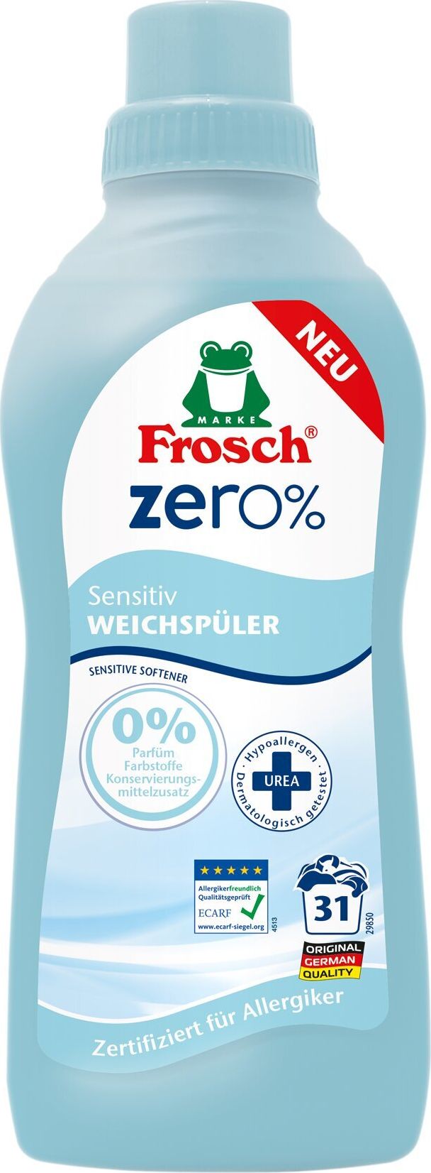 Frosch Skalbinių minkštiklis Frosch Zero 750ml