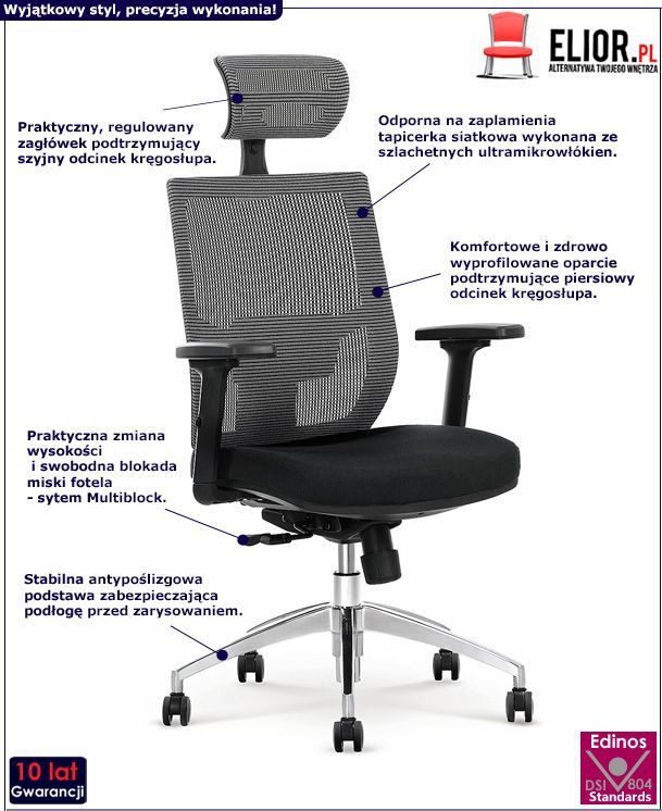 фото Офісне крісло Elior Toris Black/Grey