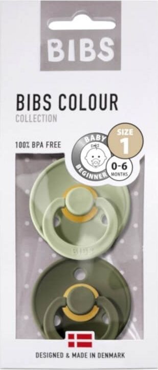 Bibs Smoczek uspokajający kauczyk Hevea Sage Green Hunter S 2-pack Bibs