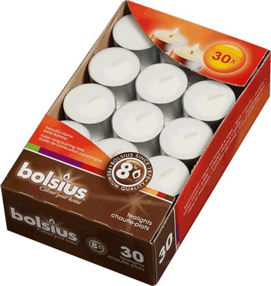 Bolsius Podgrzewacze bezzapachowe tealight BOLSIUS 8H BOX 30szt.