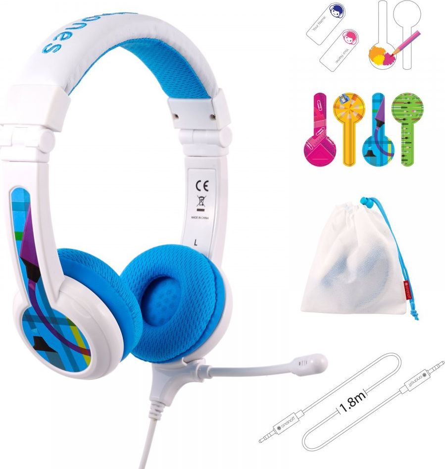 фото Навушники з мікрофоном BuddyPhones BP Schoolp Blue