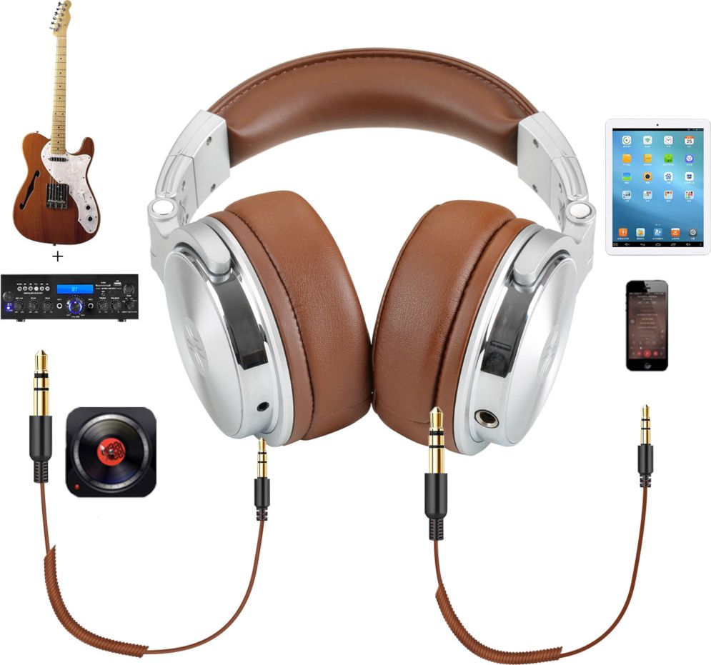 фото Навушники з мікрофоном OneOdio Pro-30 Brown/Silver