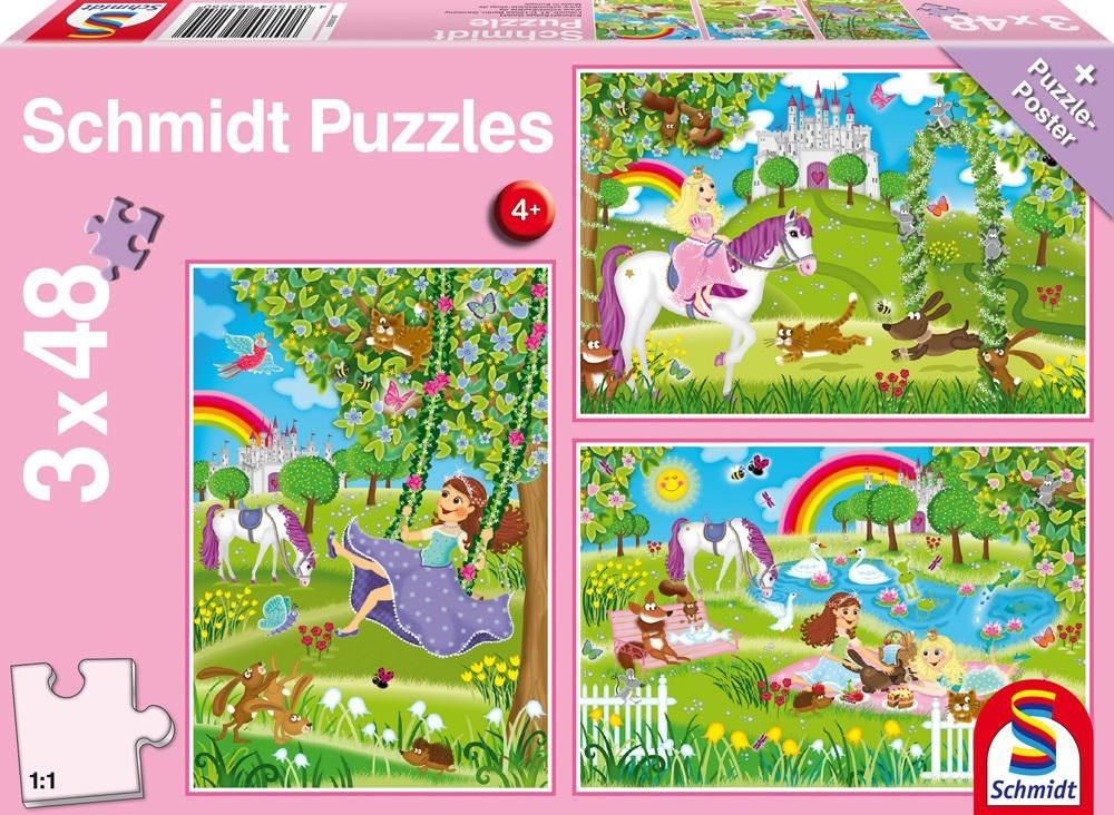 Schmidt Spiele Puzzle Księżniczki w ogrodzie 3x48