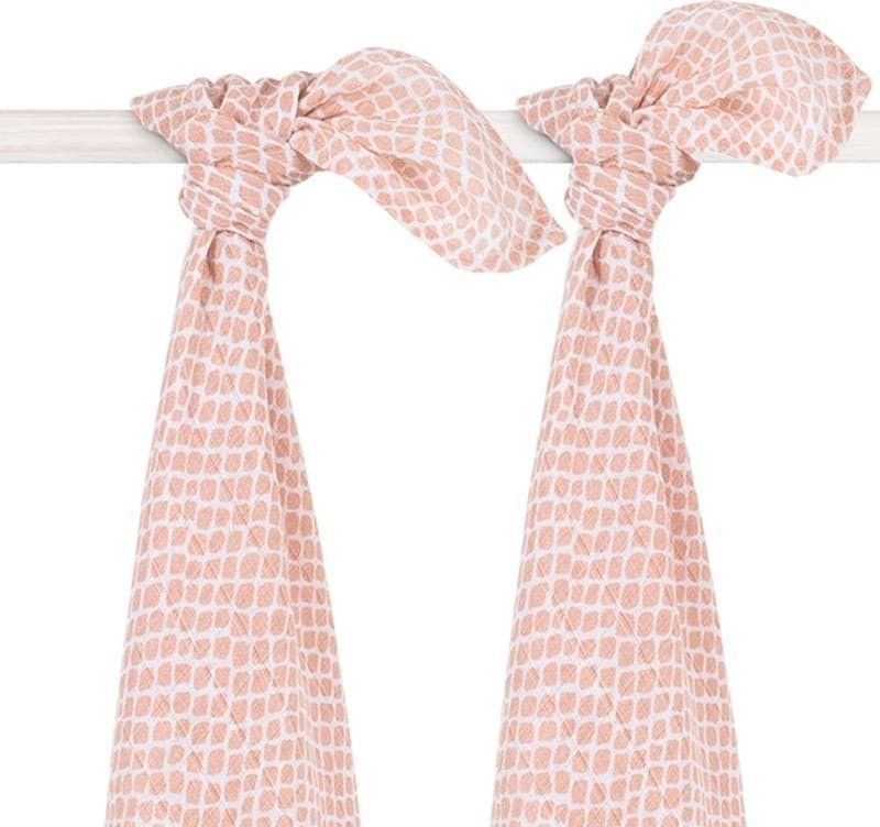 Jollein Jollein - 2 otulacze niemowlęce Hydrophilic 115 x 115 cm Snake PALE PINK