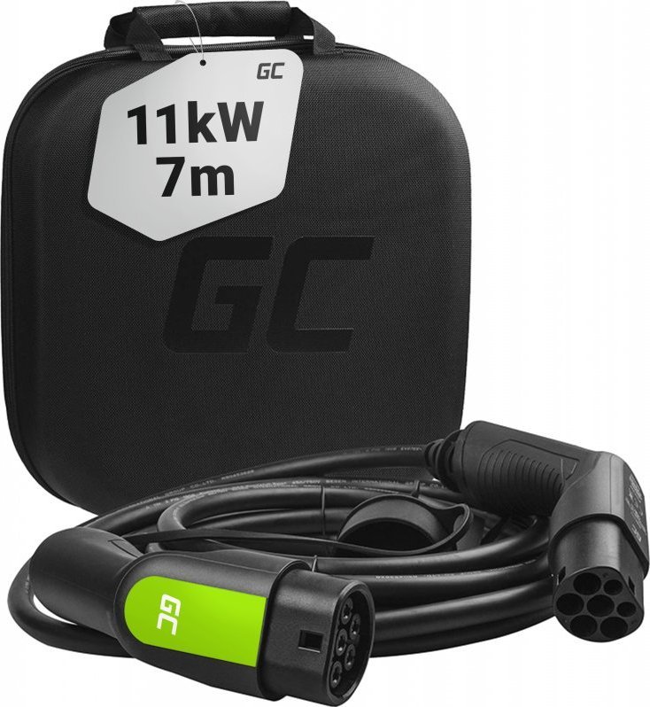 Kabel do ładowania samochodów Green Cell EV12 Type 2 11kW 7m