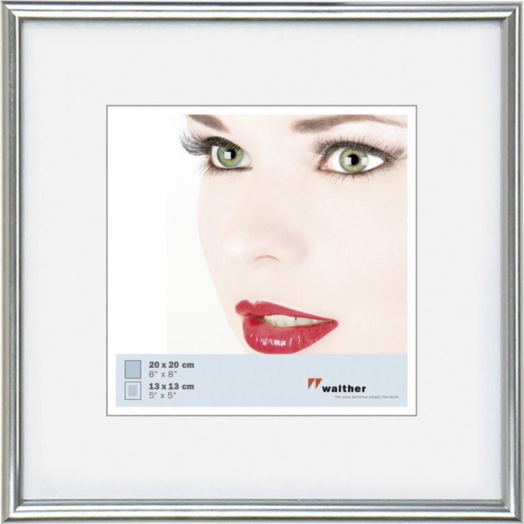 Ramka Walther 20x20, plastikowa, srebrna (KS220H)