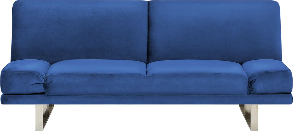 Beliani Sofa rozkładana welurowa granatowa YORK
