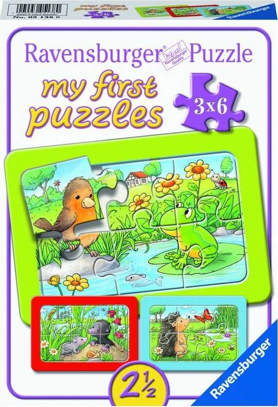 Ravensburger Puzzle 3x6 Małe zwierzęta
