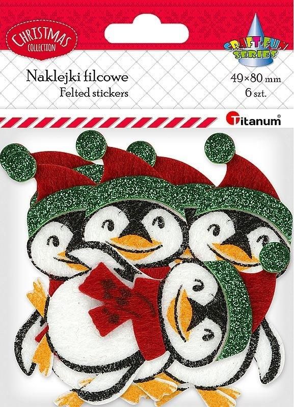 Titanum Naklejki filcowe 3D pingwiny 6szt