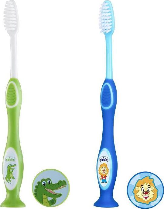 Chicco 907920-SZCZOTECZKA DO ZĘBÓW NIEBIESKA/ ZIELONA 3-6LAT