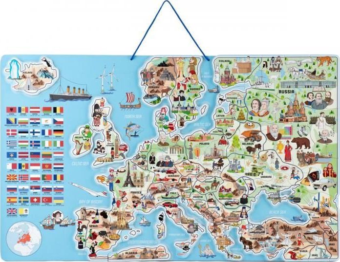 Woody Magnetyczna mapa Europy XXXL