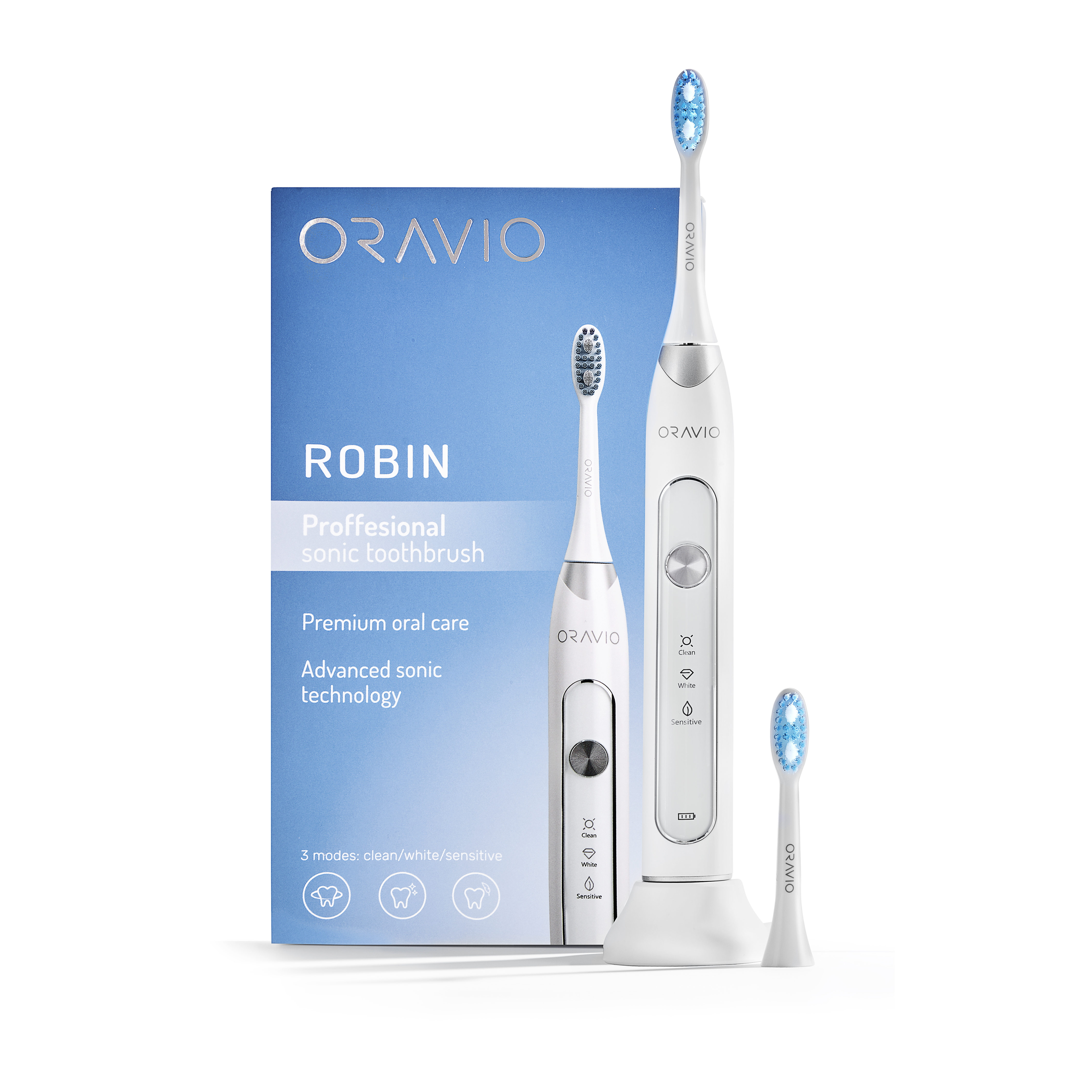 фото Електрична зубна щітка Oravio Robin White