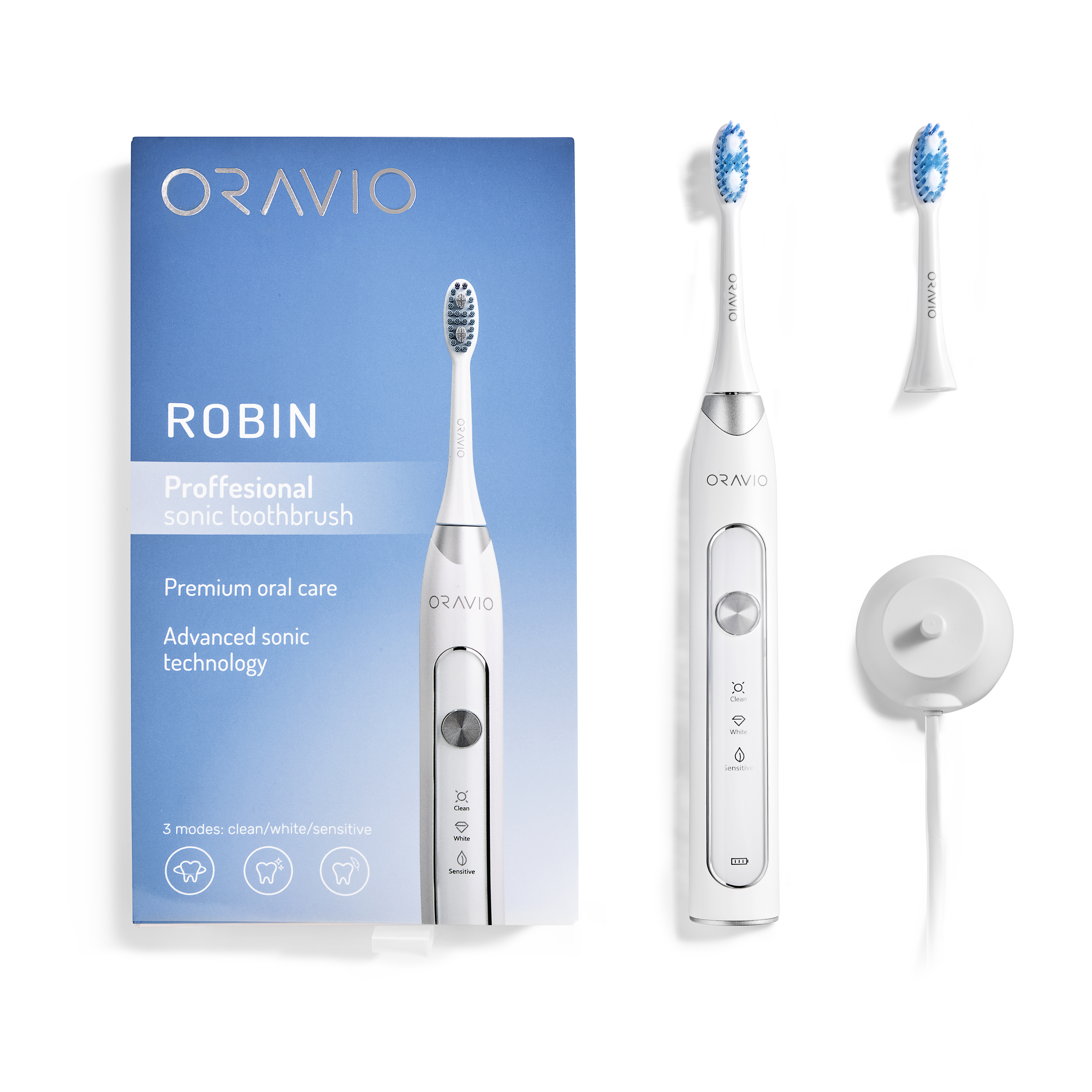 фото Електрична зубна щітка Oravio Robin White