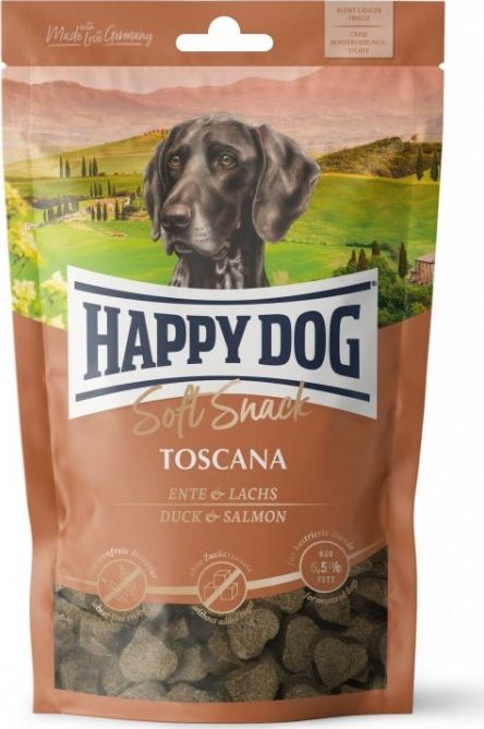 Happy Dog Soft Snack Toscana, przysmak dla psów dorosłych, kaczka i łosoś, 100g, saszetka