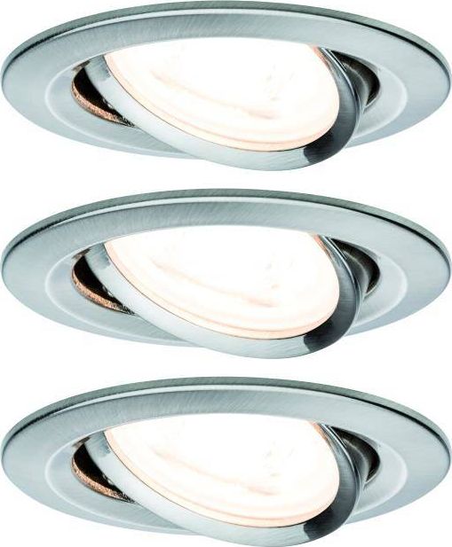 Paulmann Zestaw Oprawa wbudowana Nova ruchoma LED 3x6,5W 2700K 230V GU10 51mm Żelazo Szczotkowane/Aluminium