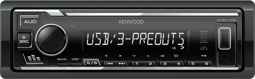 фото Бездискова MP3-магнітола Kenwood KMM-106