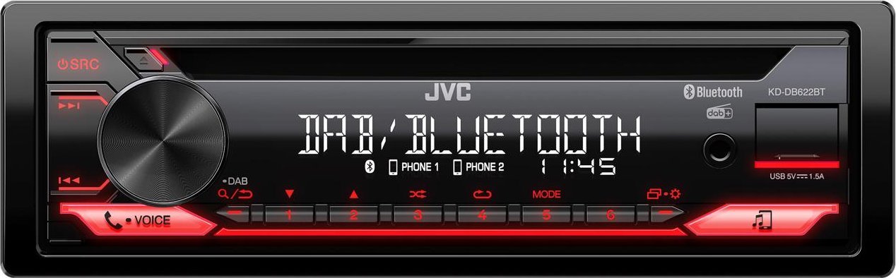фото CD-MP3-магнітола JVC KD-DB622BT