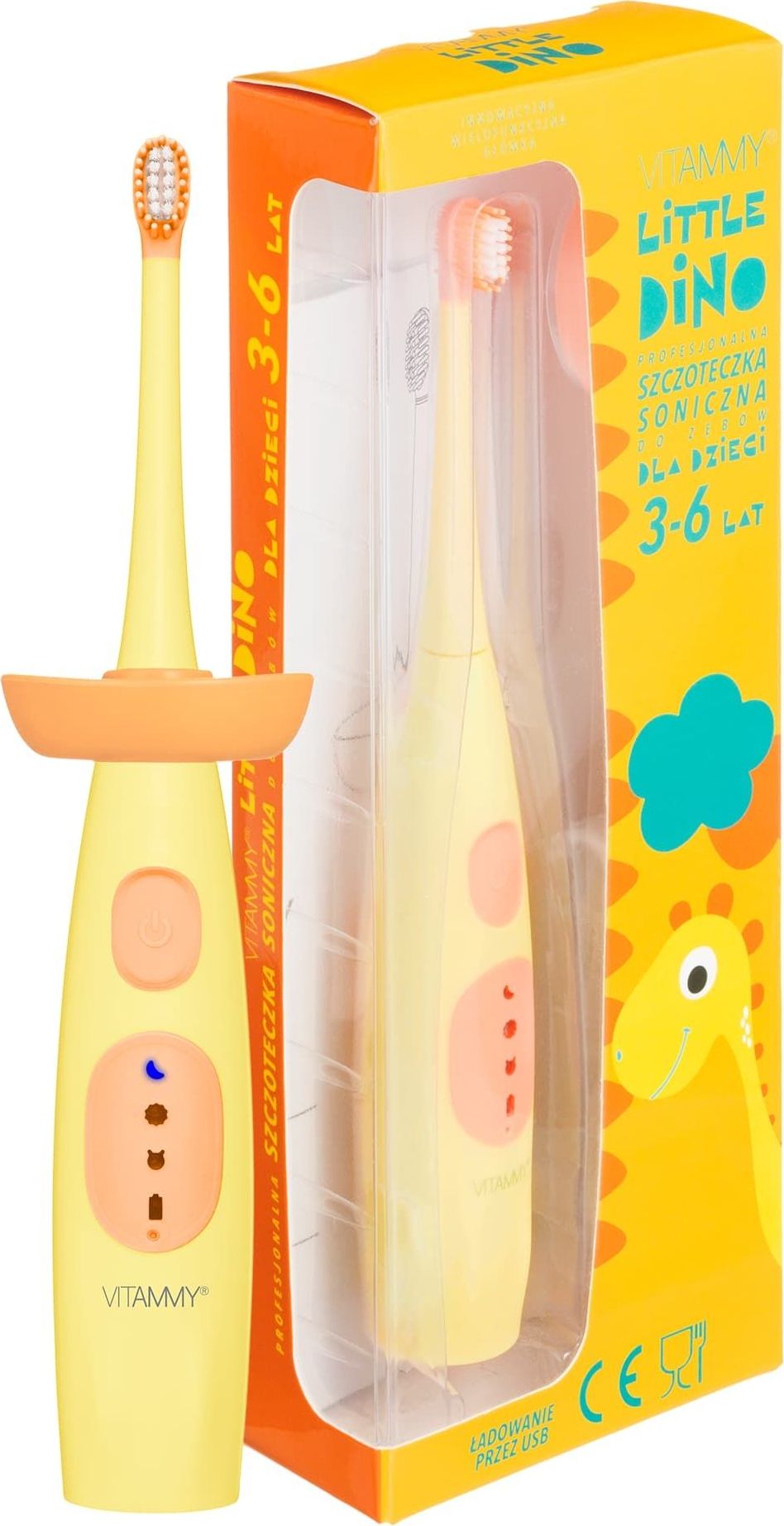 фото Електрична зубна щітка Vitammy Dino Yellow