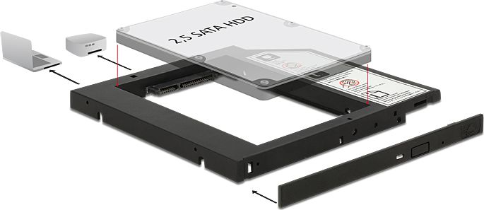 Kieszeń Delock Slim SATA 5.25″ - SATA 2.5" (62669)