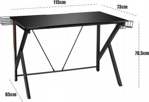 фото Геймерський ігровий стіл Costway HW65903