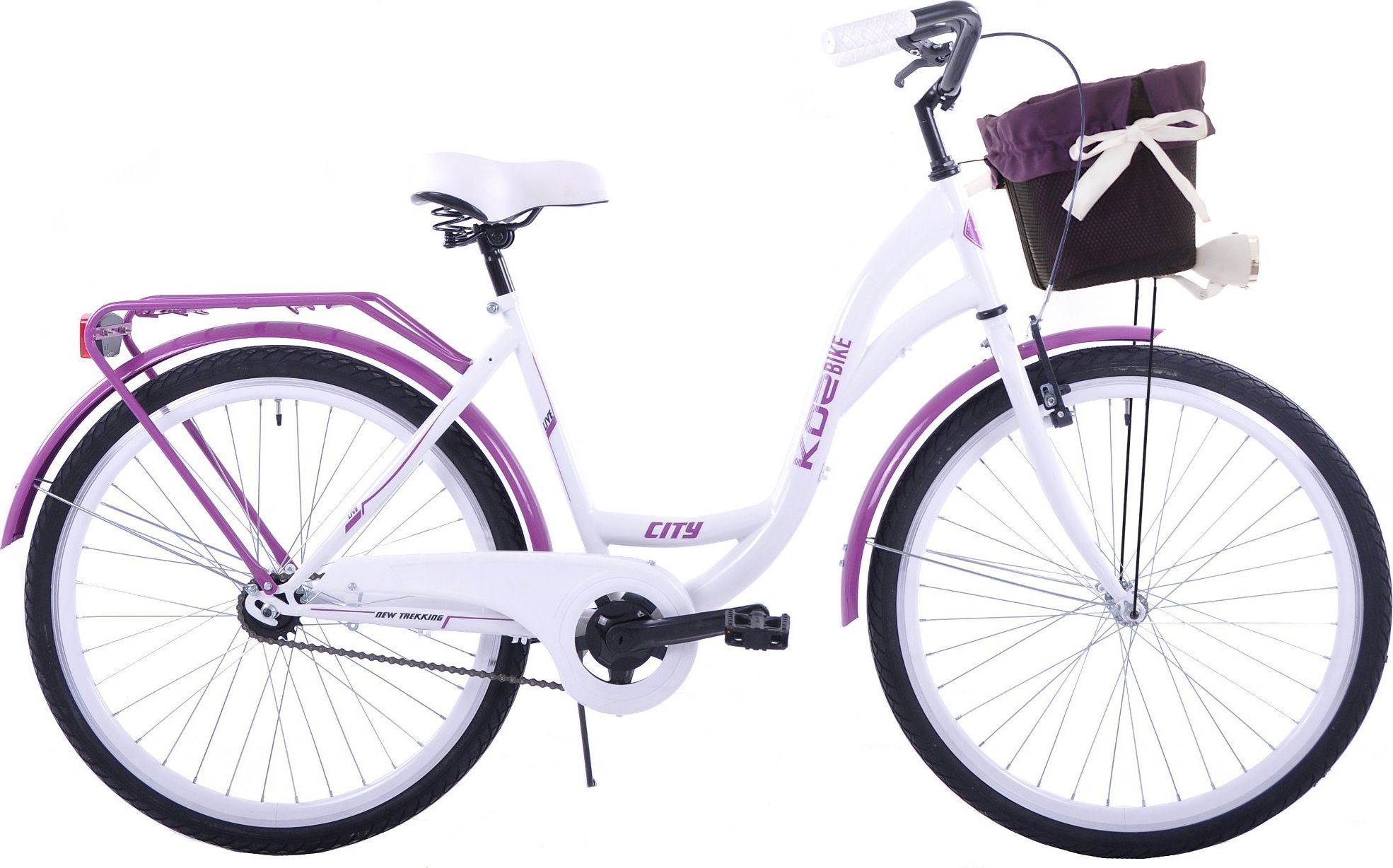 фото Велосипед міський Kozbike K36 28 3spd Білий/Фіолетовий
