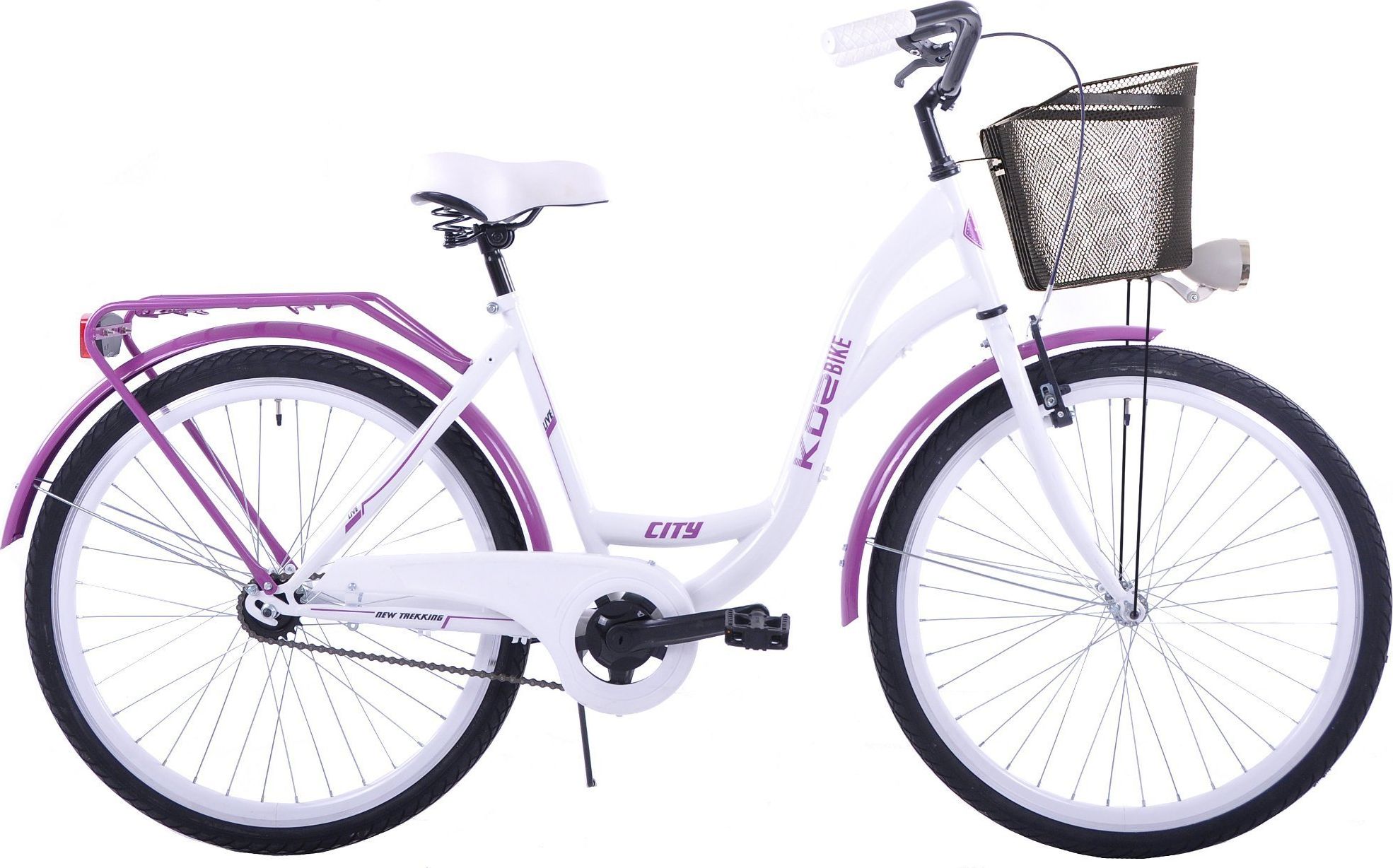 фото Велосипед міський Kozbike K36 28 3spd Білий/Фіолетовий