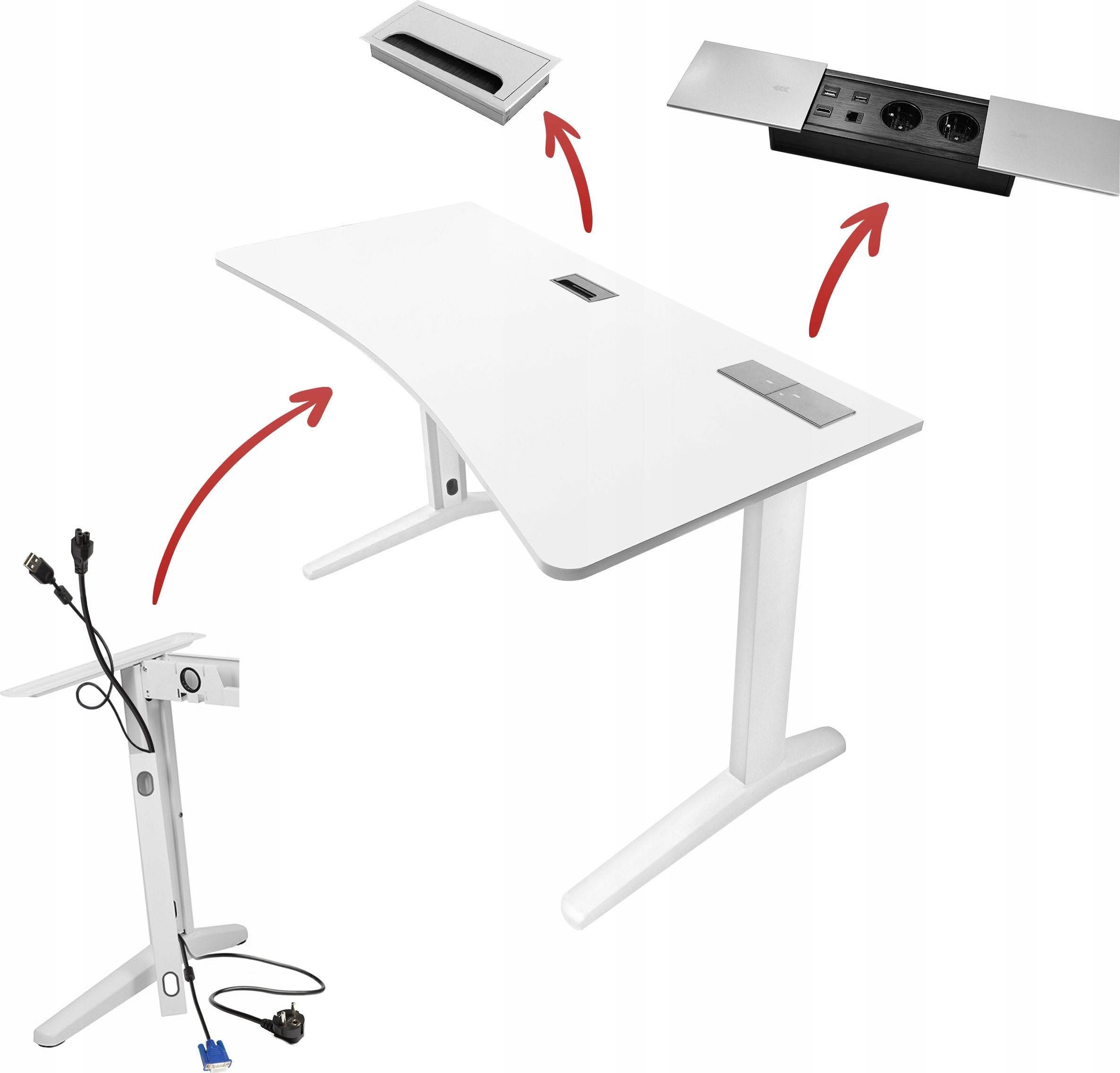 фото Геймерський ігровий стіл Zdesk CB-STL/W-Pp/W-GN/W