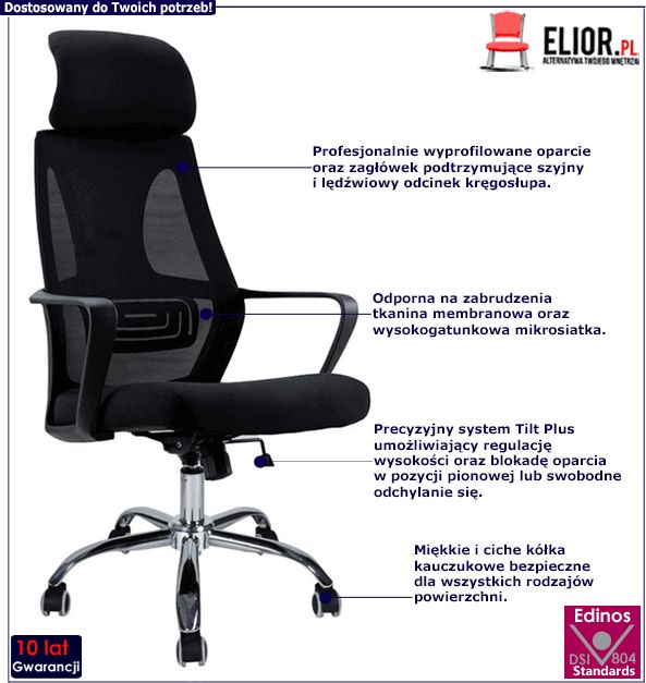 фото Офісне крісло Elior Fisan Black