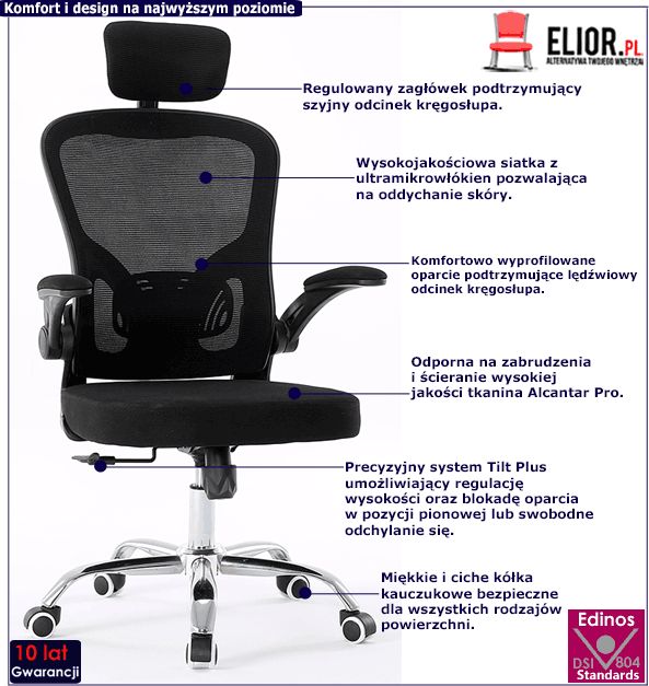 фото Офісне крісло Elior Sefilo Black