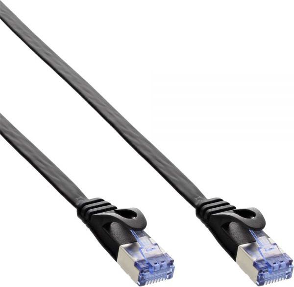 InLine Patchcord Płaski U/FTP, Cat.6A, czarny 1.5m (71814S)