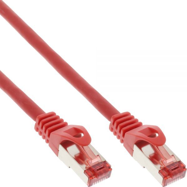 InLine Patchcord S/FTP, PiMF, Cat.6, PVC, czerwony 0.25m (76422R)