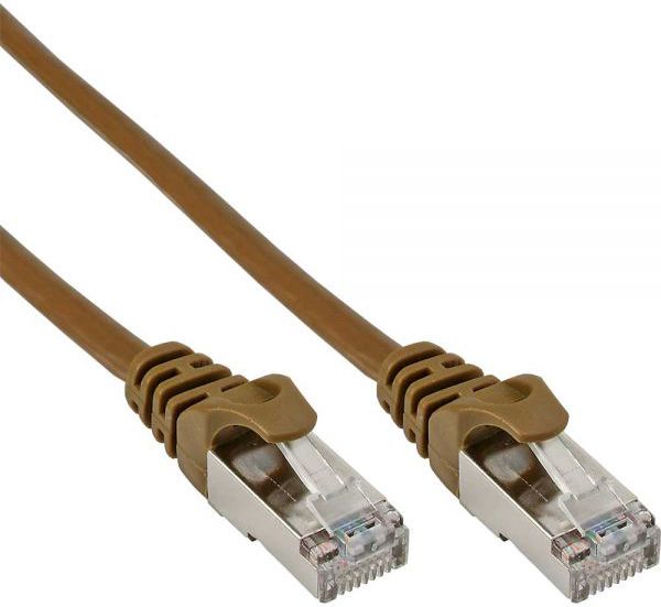 InLine Patchcord SF/UTP Cat.5e, brązowy 0.3m (72533K)