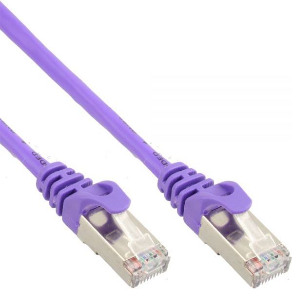 InLine Patchcord SF/UTP Cat.5e, fioletowy 0.3m (72533P)