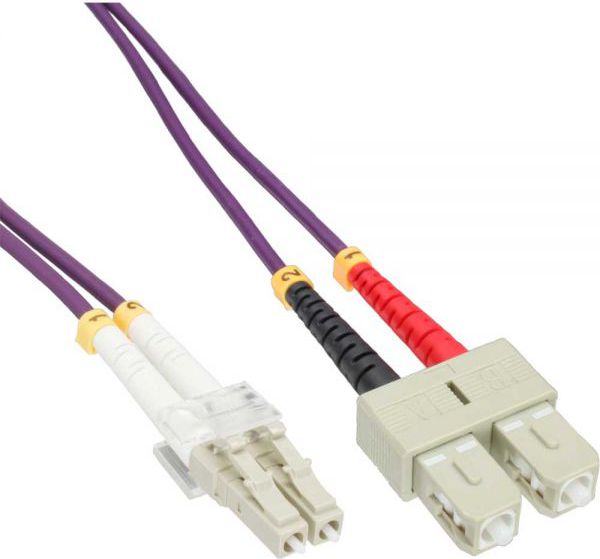 InLine Patchcord światłowodowy LC/SC, 50/125µm, OM4 5m (88645P)