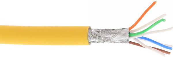 InLine Kabel instalacyjny S/FTP, PiMF, Cat.6A, halogen free, 500MHz, żółty 100m (76899Y)
