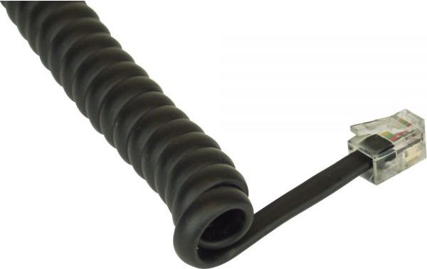 InLine Kabel spiralny RJ10 męski - męski czarny 2m (18893A)