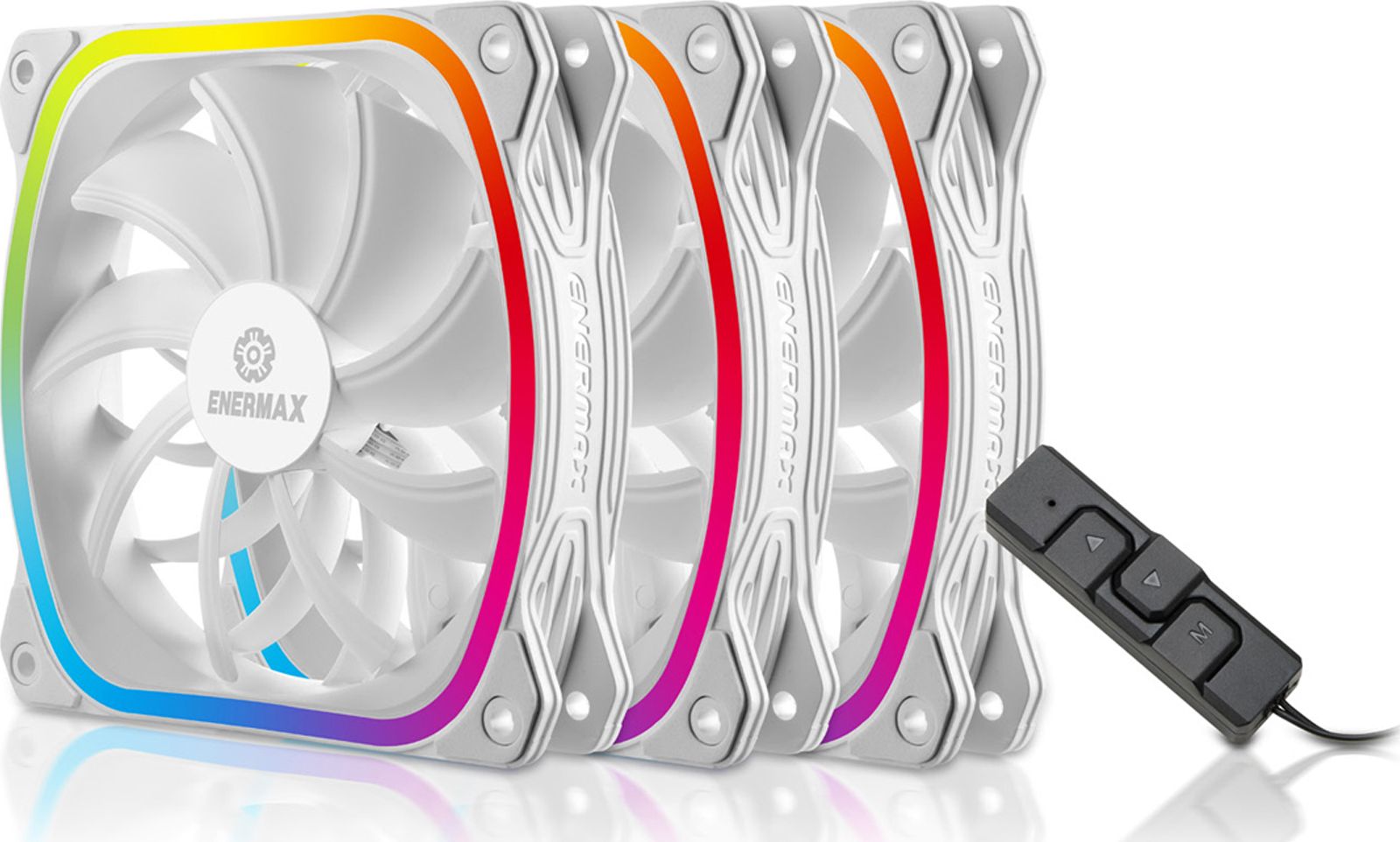 фото Вентилятор Enermax SquA RGB 120mm White 3-Pack (UCSQARGB12P-W-BP3)