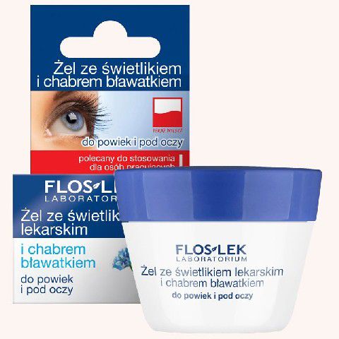 Floslek Pielęgnacja oczu Żel ze świetlikiem i chabrem do powiek słoik 10g