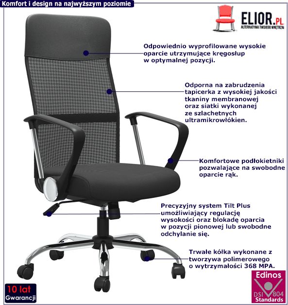 фото Офісне крісло Elior Ferno Black