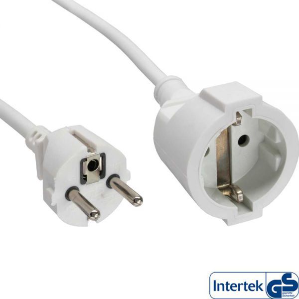 InLine Przedłużacz zasilania, biały 3m (16403W)