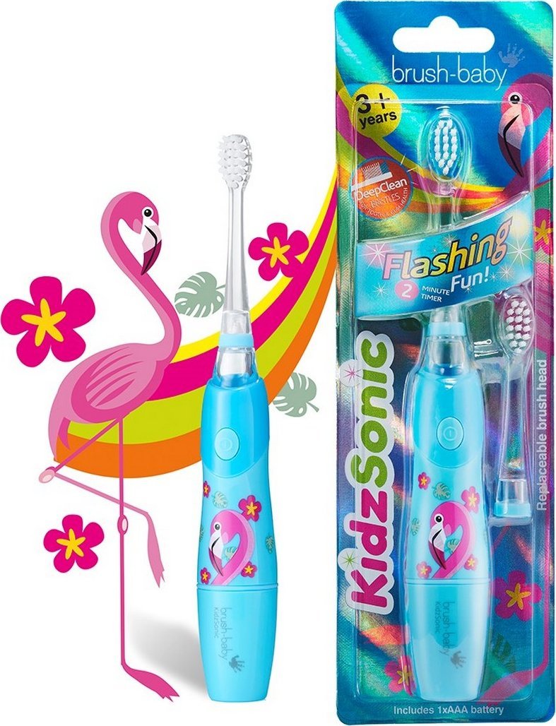 фото Електрична зубна щітка Brush-Baby Kidzsonic Flamingo Blue